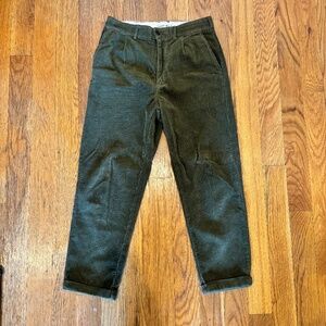 Alex Mill Tapered Pleated Cotton-Corduroy Trousers | Size 30 (32in Waist)| Brown